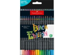 Creioane colorate triunghiulare black edition Faber-Castell 36 culori/set