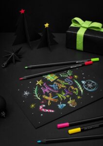 Creioane colorate triunghiulare black edition Faber-Castell 36 culori/set