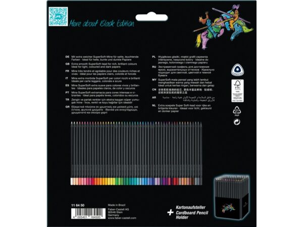 Creioane colorate triunghiulare black edition Faber-Castell 50 culori/set