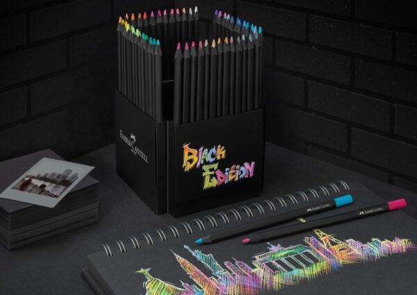 Creioane colorate triunghiulare black edition Faber-Castell 50 culori/set