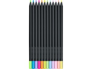 Creioane colorate triunghiulare black edition pastel + neon Faber-Castell 12 culori/set