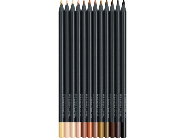 Creioane colorate triunghiulare black edition skin tones Faber-Castell 12 culori/set