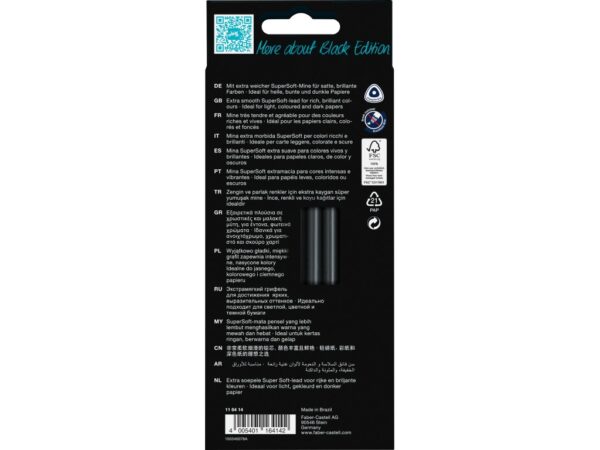 Creioane colorate triunghiulare black edition skin tones Faber-Castell 12 culori/set