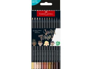 Creioane colorate triunghiulare black edition skin tones Faber-Castell 12 culori/set