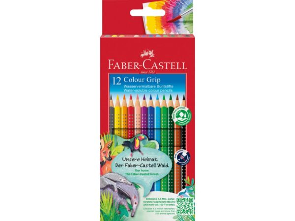 Creioane colorate triunghiulare grip 2001 Faber-Castell 12 culori/set