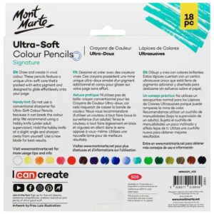 Creioane colorate ultra soft Mont Marte 18 buc/set