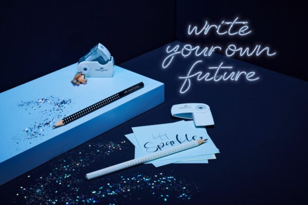 Creion grafit B rotund sparkle bleu sky 2024 Faber-Castell