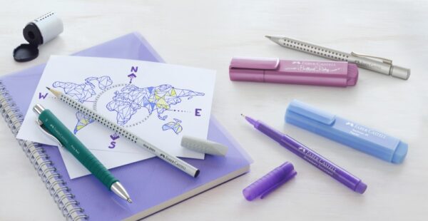Creion grafit B triunghiular grip 2001 gri Faber-Castell