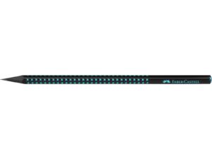 Creion grafit B triunghiular grip sparkle lemn negru midnight ocean Faber-Castell