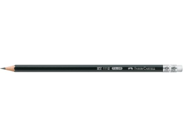 Creion grafit HB hexagonal cu gumă 1112 Faber-Castell