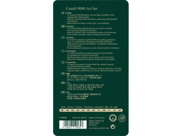 Creion grafit hexagonal Artă Castell 9000 Faber-Castell 12 buc/set