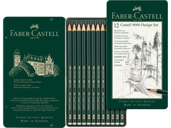 Creion grafit hexagonal Design Castell 9000 Faber-Castell 12 buc/set