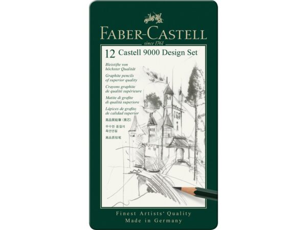 Creion grafit hexagonal Design Castell 9000 Faber-Castell 12 buc/set