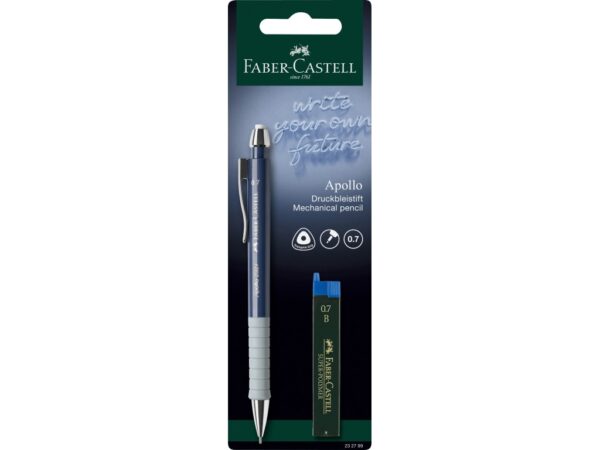Creion mecanic 0.7 mm rose Apollo + mine Faber-Castell 1 buc/blister