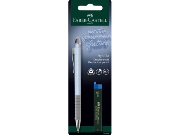 Creion mecanic 0.7 mm rose Apollo + mine Faber-Castell 1 buc/blister