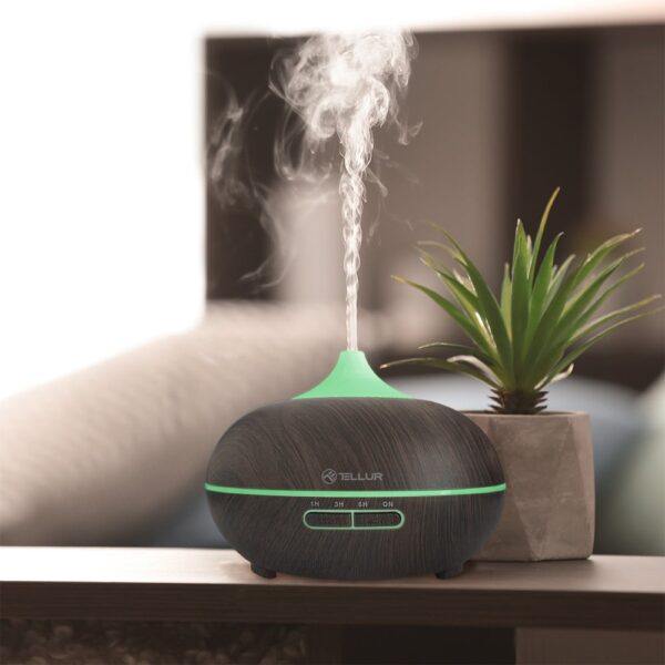 Difuzor Aromaterapie WiFi Tellur Smart, 300ml, LED, Maro închis