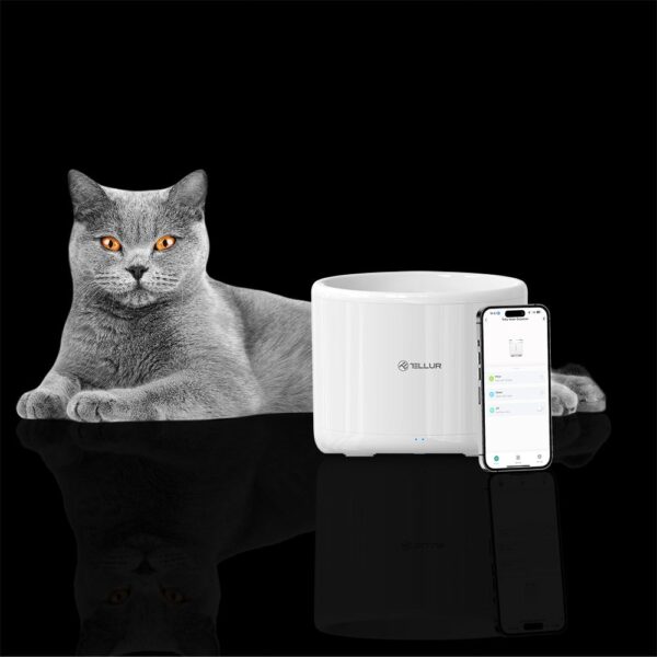 Dispenser apă animale WiFi Tellur Smart, 2L, Alb