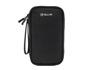 Geantă Tellur pentru organizare cabluri și accesorii, 21 x 12,5 x 6 cm, poliester, negru