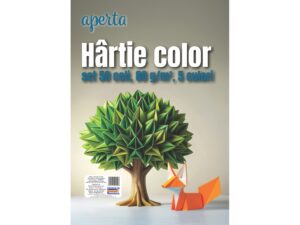 Hârtie color A4 Aperta – Set 50 coli, 80 g/mp, 5 culori intense