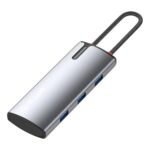 Hub USB-C Tellur, 1xPD 3.0 100W, 1xHDMI 4K, 3xUSB 3.0, aluminiu gri