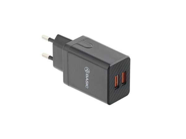 Încărcător priză Tellur Basic HC204, 2xUSB, 2.4A, negru