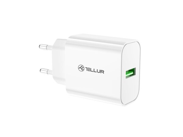 Încărcător priză Tellur USB-A QC3.0, 18W, alb