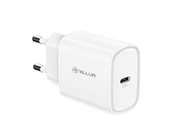 Încărcător priză ultra rapid Tellur 20W PD, USB-C, alb