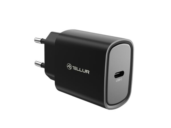 Încărcător priză ultra rapid Tellur 20W PD, USB-C, negru