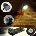 Încărcător wireless birou Tellur, 15W, Boxă Bluetooth 5W, Lampă de birou, Tellur Nostalgia, Negru