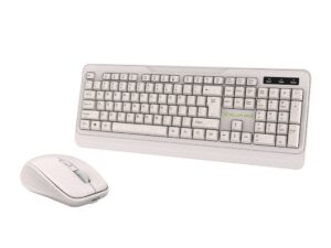 Kit tastatură și mouse fără fir Tellur Green, 2.4GHz, nano receiver, crem