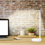 Lampă de birou WiFi Tellur Smart, 12W, lumină albă, caldă, Qi 10W, USB 10W, reglabilă, alb