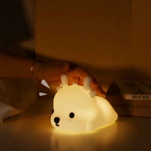 Lampă de noapte pentru copii, silicon, reincarcabilă, Baby Deer