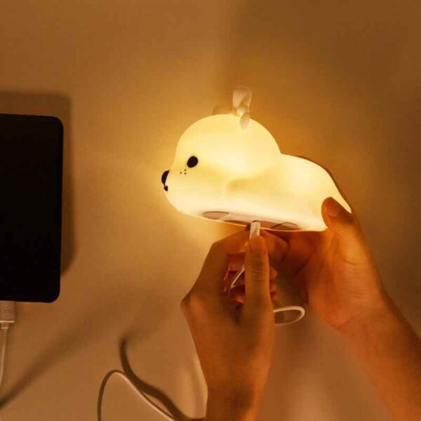 Lampă de noapte pentru copii, silicon, reincarcabilă, Baby Deer