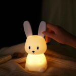 Lampă de noapte pentru copii, silicon, reincarcabilă, Iepuraș