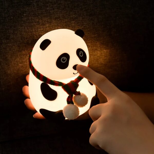 Lampă de noapte pentru copii, silicon, reincarcabilă, Panda