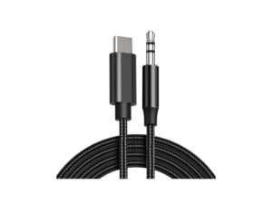 Lemontti Cablu Audio Bending Aluminum Type-C la Jack 3.5mm, 1m, Negru