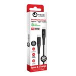 Lemontti Cablu Bending Aluminum Super Fast Charge Type-C la Type-C, PD 100W, 1.2m, Negru - imagine 4