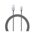 Lemontti Cablu Bending Aluminum USB-A la Lightning MFI, 1.5m, Gri - imagine 2