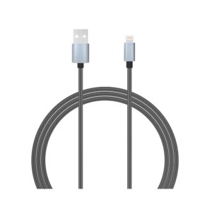 Lemontti Cablu Bending Aluminum USB-A la Lightning MFI, 1.5m, Gri