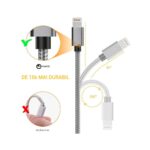 Lemontti Cablu Bending Aluminum USB-A la Lightning MFI, 1.5m, Gri - imagine 5