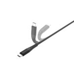 Lemontti Cablu Bending Aluminum USB-A la Type-C, Fast Charge, 1.2m, Negru - imagine 6