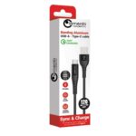 Lemontti Cablu Bending Aluminum USB-A la Type-C, Fast Charge, 1.2m, Negru - imagine 8