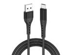 Lemontti Cablu Bending Aluminum USB-A la Type-C, Fast Charge, 1.5m, Negru