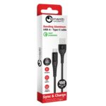 Lemontti Cablu Bending Aluminum USB-A la Type-C, Fast Charge, 1.5m, Negru - imagine 8