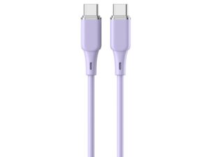 Lemontti Cablu Liquid Silicon Type-C la Type-C, Fast Charge, PD 60W, 1.2m, Mov