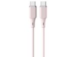 Lemontti Cablu Liquid SiliconType-C la Type-C, Fast Charge, 60W, 1.2m, Roz