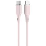 Lemontti Cablu Liquid SiliconType-C la Type-C, Fast Charge, 60W, 1.2m, Roz - imagine 3