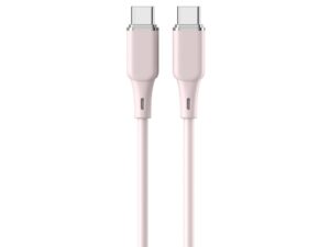 Lemontti Cablu Liquid SiliconType-C la Type-C, Fast Charge, 60W, 1.2m, Roz