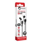 Lemontti Cablu Multi connector 4 in 1, USB-A & Type-C la Type-C & Lightning, PD 60W, 1.2m, Negru - imagine 9