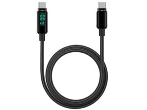 Lemontti Cablu Screen Digital Display Type-C la Type-C, Fast Charge, 100W, 2m, Negru